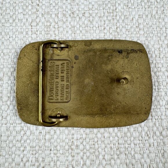 Vintage Darton Brass Belt Buckle Archery CrossBow Compound Bow Hunter USA Made - Picture 2 of 6